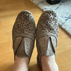 Anthropologie crochet flats